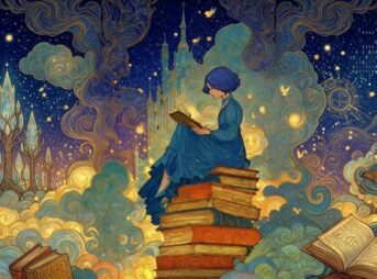 本を読み解く女性