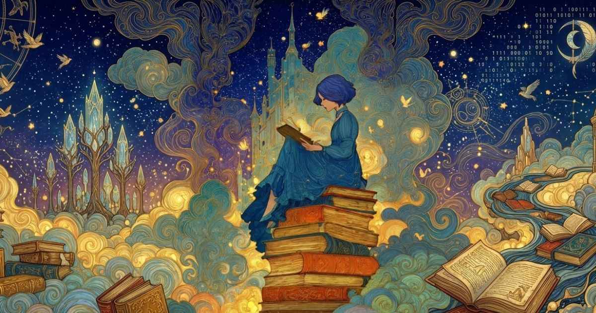 本を読み解く女性